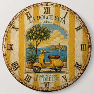 La Dolce Vita Italian Lemon Coast Decor 6 Cm Round Badge