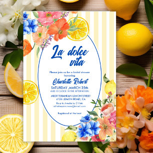 La dolce vita Italian Lemon summer Bridal shower Invitation