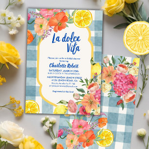 La dolce vita Italian Lemon summer Bridal shower Invitation