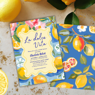 La dolce vita Italian Lemon summer Bridal shower Invitation