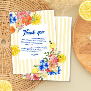 La dolce vita Italian Lemon summer Bridal shower Thank You Card