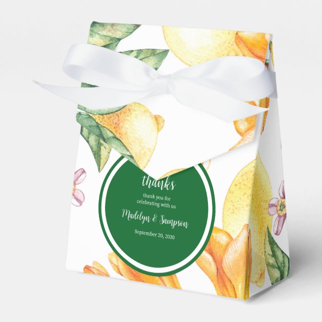 La Dolce Vita Italian Lemon Wedding Favour Box (Front Side)