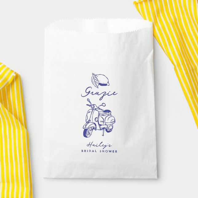 La Dolce Vita Italian Lemon Yellow Bridal Shower Favour Bags (Creator Uploaded)