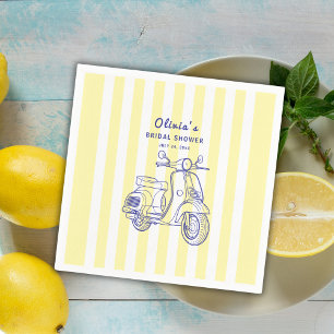 La Dolce Vita Italian Lemon Yellow Bridal Shower Napkin