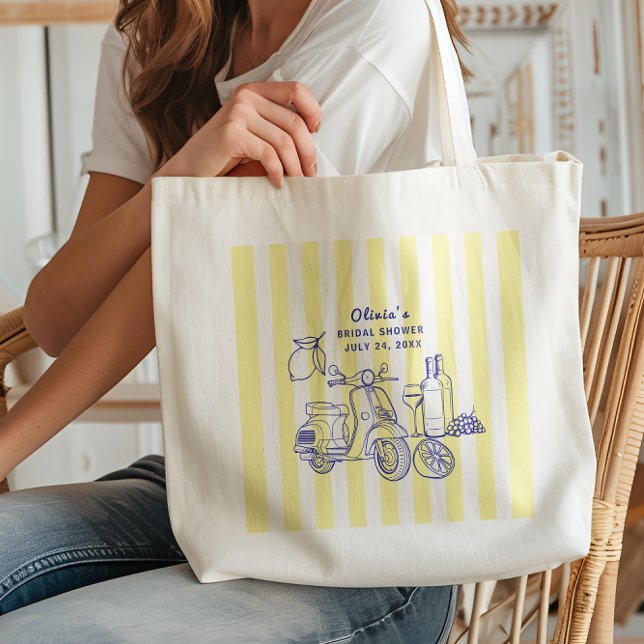La Dolce Vita Italian Lemon Yellow Bridal Shower  Tote Bag (Creator Uploaded)
