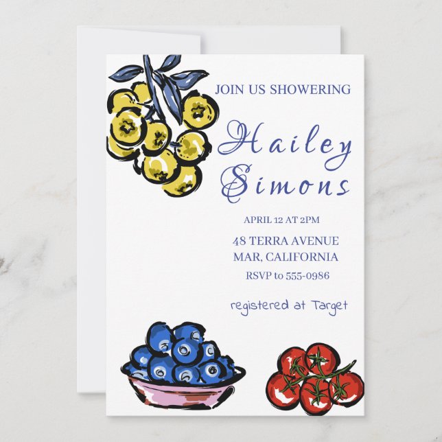 La Dolce Vita Italian Lemon Yellow  Invitation (Front)