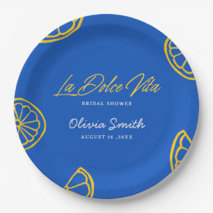 La Dolce Vita Italian Minimalist bridal shower  Paper Plate