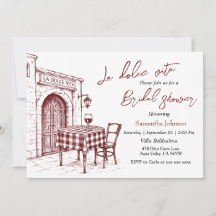La dolce vita Italian sketch bridal shower Invitation