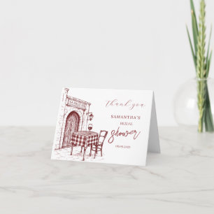 La dolce vita Italian sketch bridal shower Thank You Card