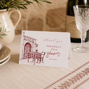 La dolce vita Italian sketch bridal shower Thank You Card