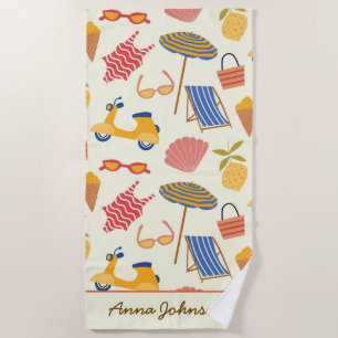 La dolce Vita Italian summer beach Pattern custom Towel