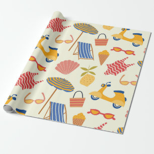 La dolce Vita Italian summer beach Pattern Wrapping Paper