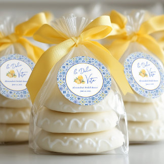 La Dolce Vita Italian Summer Bridal Shower Favour Classic Round Sticker