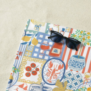 La Dolce Vita Italian Summer Lemon Mediterranean Beach Towel