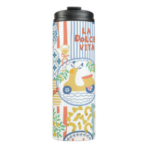 La Dolce Vita Italian Summer Lemons Mediterranean Thermal Tumbler
