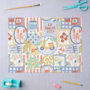 La Dolce Vita Italian Summer Lemons Mediterranean Tissue Paper