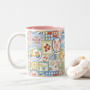 La Dolce Vita Italian Summer Lemons Mediterranean Two-Tone Coffee Mug