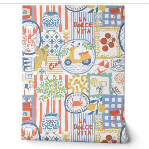 La Dolce Vita Italian Summer Lemons Mediterranean Wallpaper