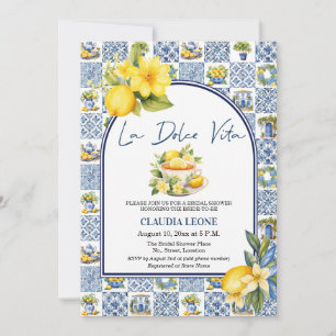 La Dolce Vita Italian Tiles Bridal Shower Invitation