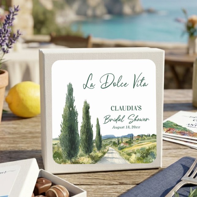 La Dolce Vita Italian View Bridal Shower Square Sticker (Creator Uploaded)