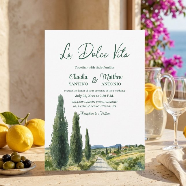 La Dolce Vita Italian View Elegant Wedding  Invitation (Creator Uploaded)