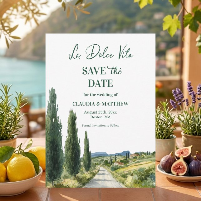 La Dolce Vita Italian View Elegant Wedding Save The Date (Creator Uploaded)