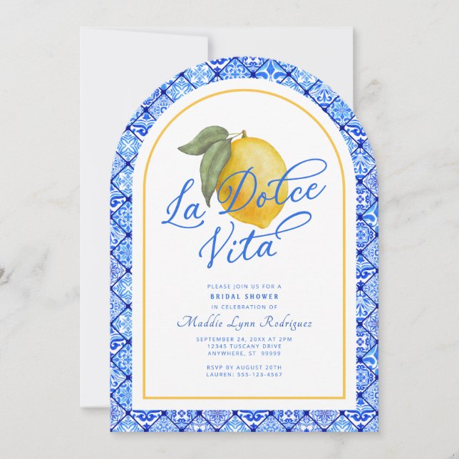La Dolce Vita Italy Bridal Shower Invitation (Front)