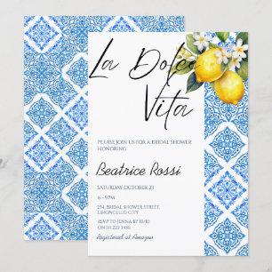 La Dolce Vita Lemon Amalfi Positano Bridal Shower Invitation