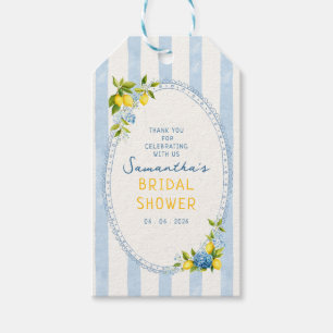 La dolce vita lemon blue hydrangea bridal shower gift tags