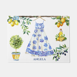 La Dolce Vita Lemon Blue Italy  Doormat