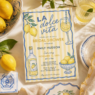 La Dolce Vita Lemon Bridal Shower Invitation