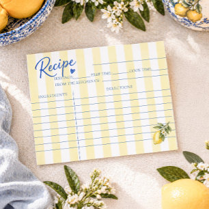 La Dolce Vita Lemon Bridal Shower Recipe Cards