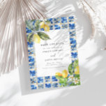 La Dolce Vita Lemon Citrus Save The Date Invitation<br><div class="desc">This is a lemon citrus-themed save the date featuring Mediterranean tiles. This elegant wedding save the date comes with an optional backside. Edit all wording except for the "and" on this save the date. // For matching designs, search ISABELLA in the Sincerely By Nicole Zazzle store. * If you like...</div>