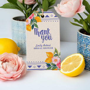 La Dolce Vita Lemon Floral Bridal Shower Favour Gift Tags