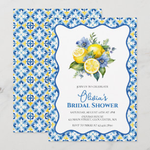 La Dolce Vita Lemon floral Bridal Shower Invitation