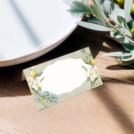 La Dolce Vita Lemon Floral Folded Place Card