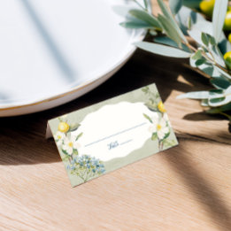 La Dolce Vita Lemon Floral Folded Place Card