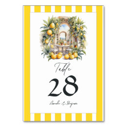 "La Dolce Vita" Lemon Grove Italian Wedding Table Number
