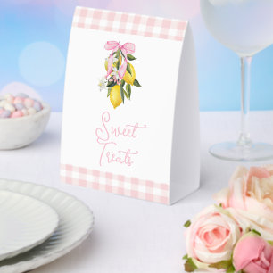La Dolce Vita Lemon Pink Bow Baby Shower Sign