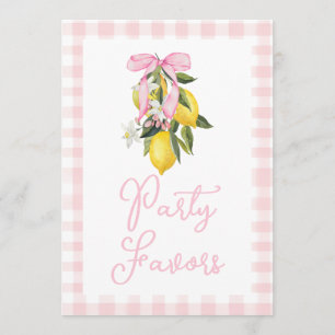 La Dolce Vita Lemon Pink Bow Baby Shower Sign Invitation