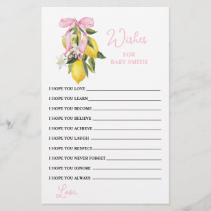 La Dolce Vita Lemon Pink Bow Wishes for Baby Flyer