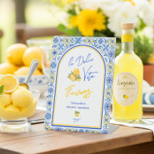La Dolce Vita Lemon Tile Bridal Shower Favour