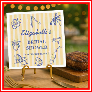 La Dolce Vita Lemons Italian Bridal Shower Napkin