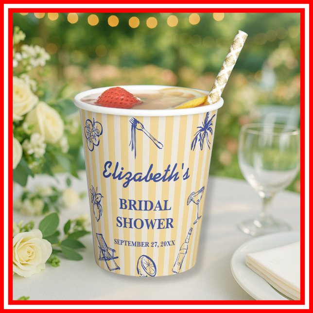 La Dolce Vita Lemons Italian Bridal Shower Paper Cups (Creator Uploaded)