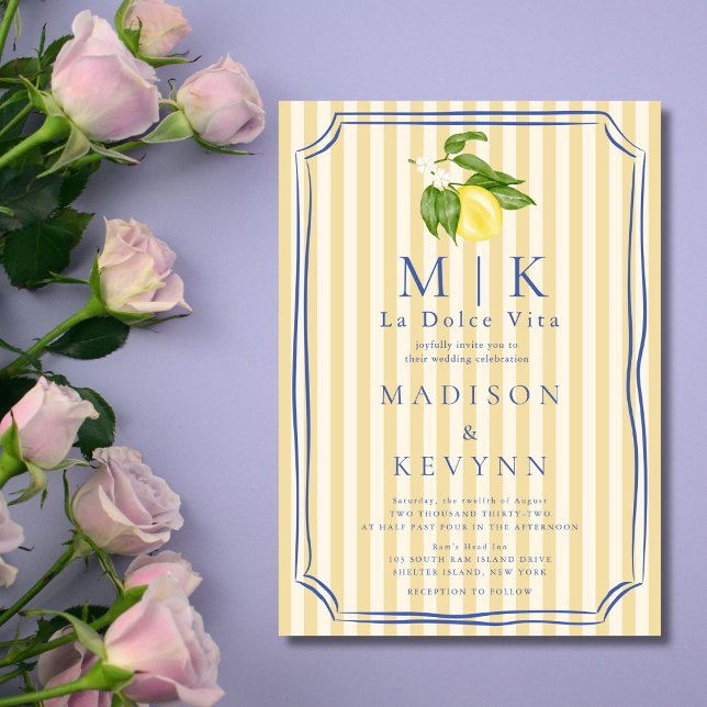 La Dolce Vita Lemons Italian Wedding  Invitation (Creator Uploaded)