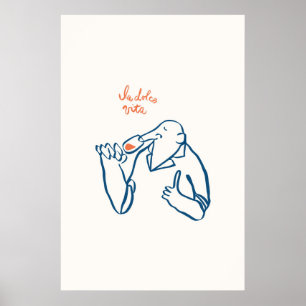 La Dolce Vita Man Sniffing Wine Glass Print Italia