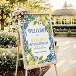 La Dolce Vita Mediterranean Italian Lemon Birthday Poster<br><div class="desc">La Dolce Vita Italian 30th birthday party welcome sign</div>