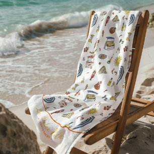 La Dolce Vita Mediterranean Italian   Monogram Beach Towel