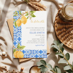 La Dolce Vita   Mediterranean Lemon Bridal Shower  Invitation