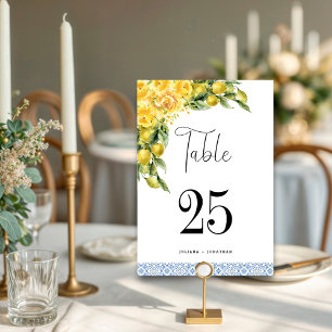La Dolce Vita - Mediterranean Wedding  Table Number